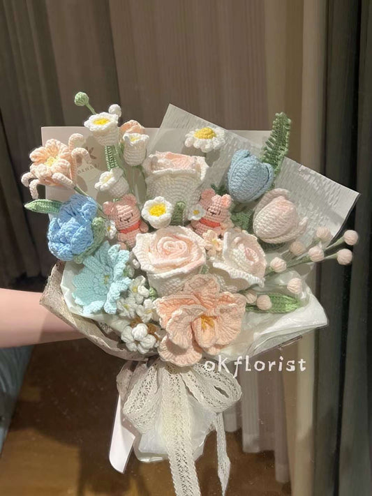 Customers Bouquet Handmade Crochet Flower Bouquet Gift
