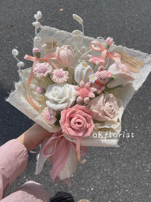 Customers Bouquet Handmade Crochet Flower Bouquet Gift