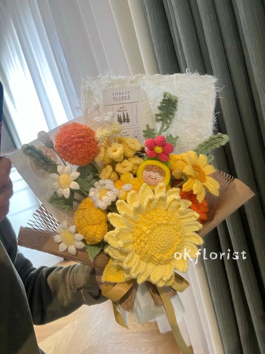 Graduation Bouquet Handmade Crochet Flower Bouquet Gift
