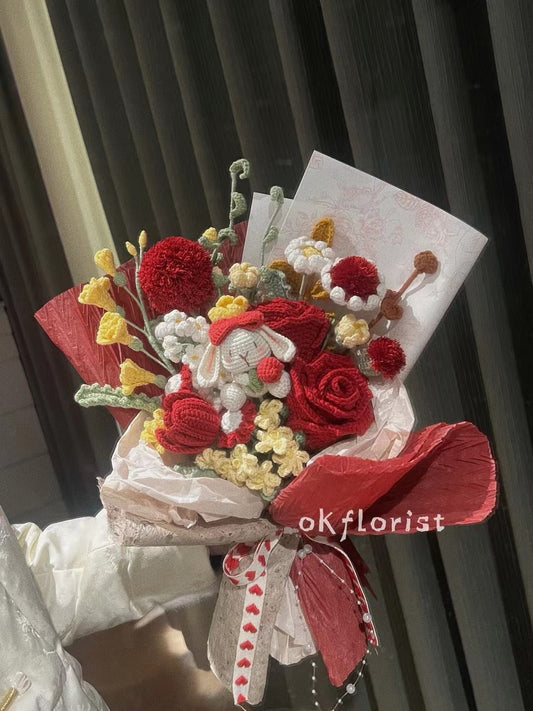 Valentine's Day Bouquet Handmade Crochet Flower Bouquet Gift