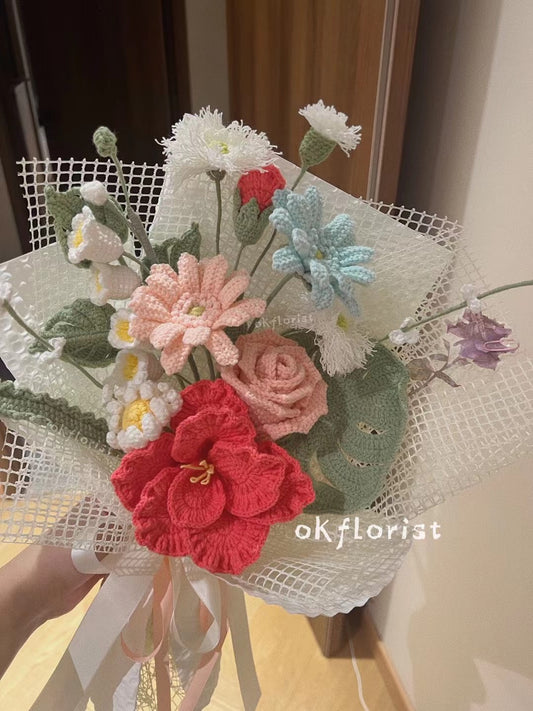 Customers Bouquet Handmade Crochet Flower Bouquet Gift