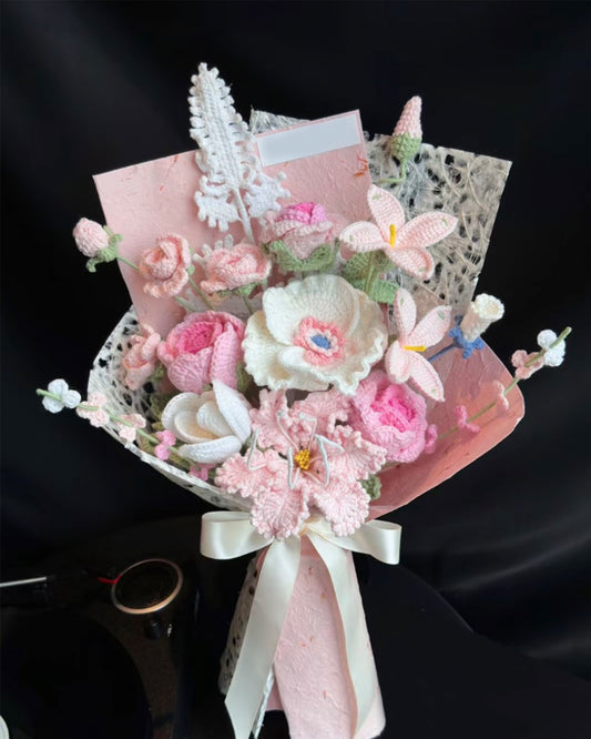 Valentine's Day Gift Handmade Crochet Flower Bouquet