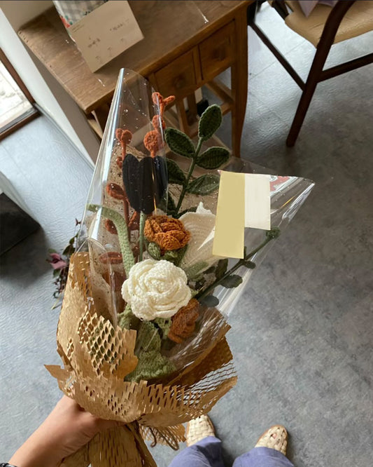 Viantage Bouquet Handmad Crochet Flower Bouquet Gift