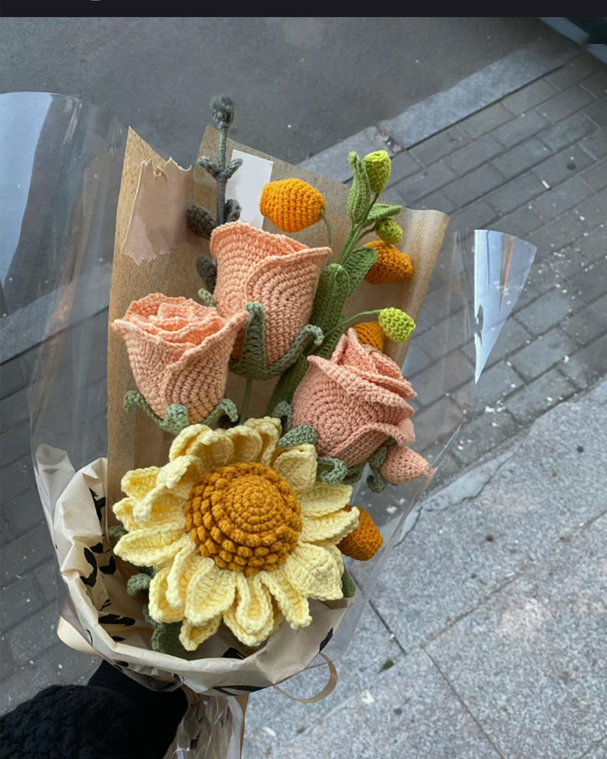 Graduation Bouquet Handmade Crochet Flower Bouquet Gift